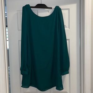 Lulus scoop neck long sleeve shirt dress